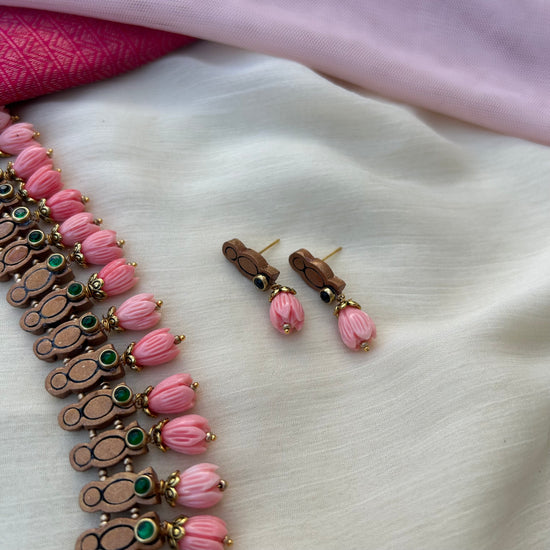 Pavalamalli Beaded Terracotta Necklace Set