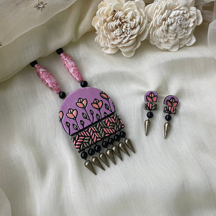 Purple terracotta jewellery