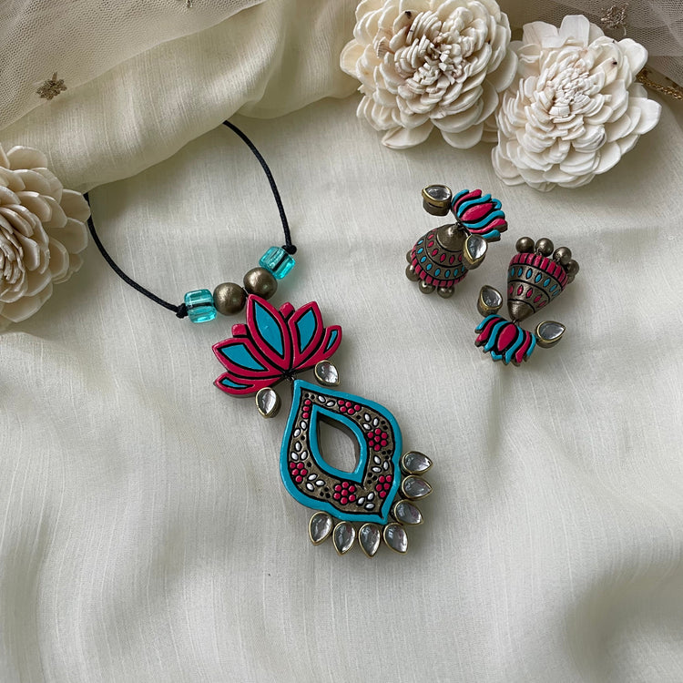 Lotus terracotta jewellery
