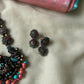Handmade peach and teal Terracotta Neckset with Earrings