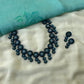 Mandela Floral Terracotta 3 Layered Necklace Set in Blue