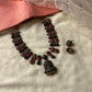Handmade Peach & Green Terracotta Neckset with Earrings