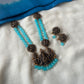 Terracotta Lakshmi Necklace Set with Blue Glass Beads