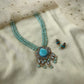Handmade Terracotta Pendant Necklace with Glass Beads