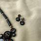 Black abstract art terracotta necklace set