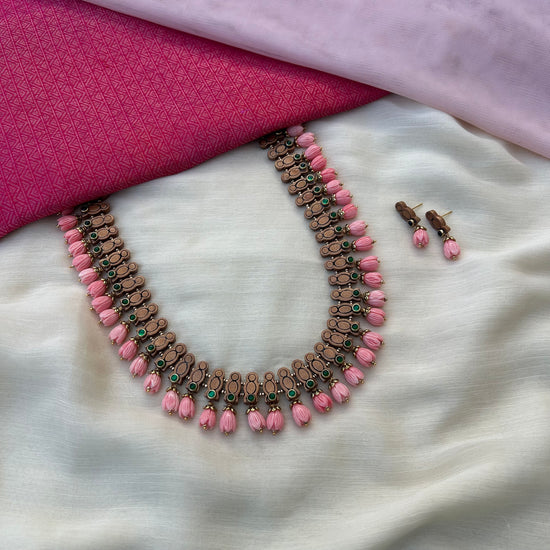 Pavalamalli Beaded Terracotta Necklace Set