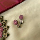 Pink Lotus terracotta necklace with unakite gemstone beads