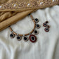 Handmade Terracotta Choker with Black & Red Glass Finish and Pearl Detailing
