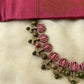 Pink Lotus terracotta necklace with unakite gemstone beads