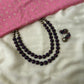 Layered peacock violet and pink terracotta necklace set with Jhumkas