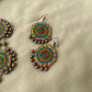 Multicolour Geometric Terracotta necklace set with danglers