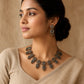 Silver sun terracotta necklace set