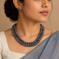 Terracotta Rudraksha Effect Necklace Set