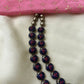 Layered peacock violet and pink terracotta necklace set with Jhumkas