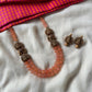Terracotta Laksmi layered Orange pumpkin agate beads necklace  set