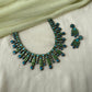Stacked Floral Terracotta Necklace Set in Blue & Green
