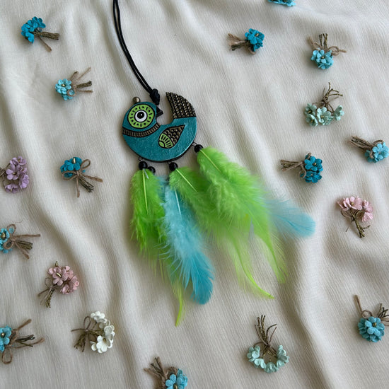 Handmade Terracotta Dreamcatcher | Double-Sided Terracotta Wall & Car Hanging Decor