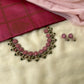 Pink Lotus terracotta necklace with unakite gemstone beads