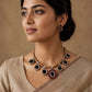 Black and red kundan terracotta necklace set