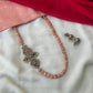 Orange Terracotta Necklace Set with Kundan Stones