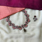 Floral Peach and Brown Terracotta Necklace Set with Stones