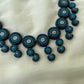 Mandela Floral Terracotta 3 Layered Necklace Set in Blue