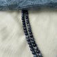 Floral Terracotta Pendant Necklace with Grey Glass Beads