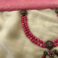 Antique Lakshmi terracotta necklace set with pink gemstone beads