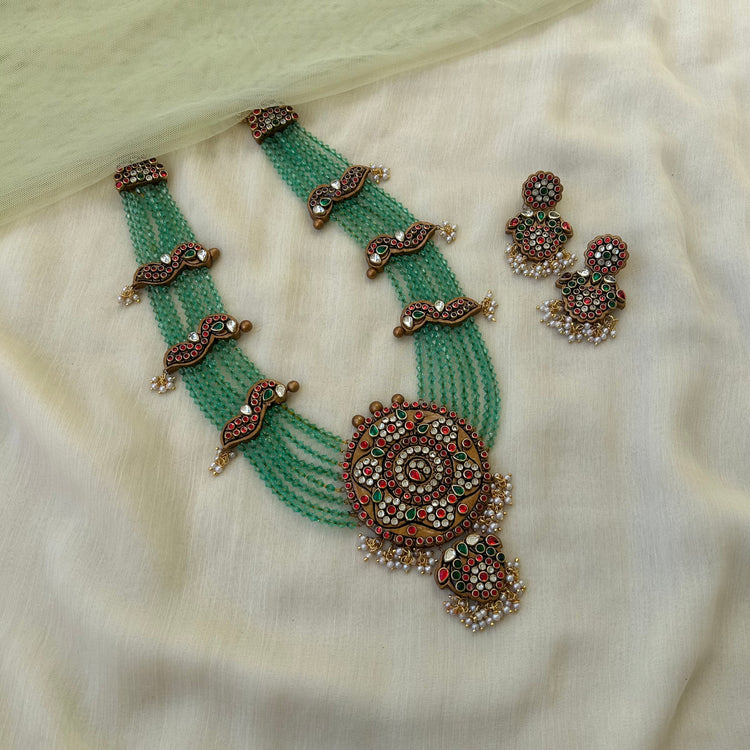 Terracotta long necklace set