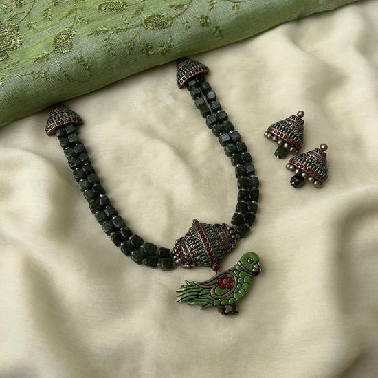 Green Natural Onyx Beads - Parrot Terracotta Jewellery