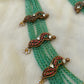 Crystal Layered Terracotta Peacock Necklace Set with Kundhan Stones