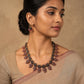Paisley terracotta necklace set with jhumka earrings
