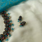 Lakshmi Floral Terracotta Necklace Set with Pearls and Crystals