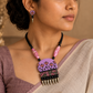 Terracotta Pendant Set with Matching Dangler Earrings