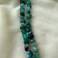Two Layered Peacock Terracotta Necklace set in green and blue with pearls