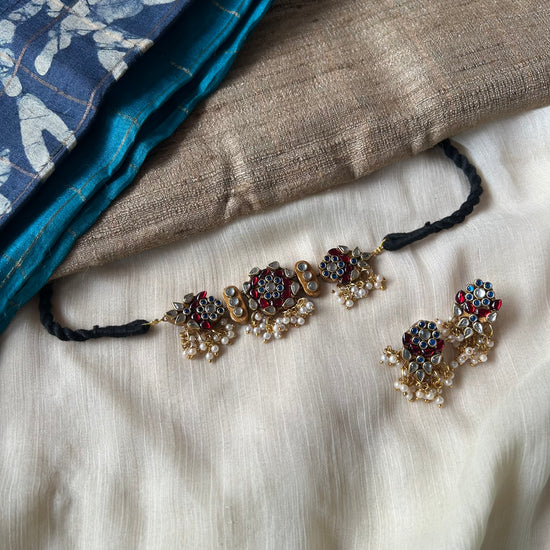 Terracotta Choker Set with Kundan Stone Embellishments