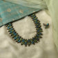 Blue Geometrical Square Kundhan Terracotta Necklace Set