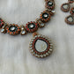 Red and Orange Terracotta necklace set with stones