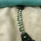 Natural Amazonite Stone Beaded Terracotta Blue Peacock Necklace