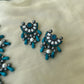 Chand Floral Blue Terracotta Necklace Set with dangling beads