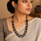 Two-Layer Terracotta Tubular Necklace Set with Matching Stud Earrings