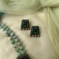 Natural Amazonite Stone Beaded Terracotta Blue Peacock Necklace