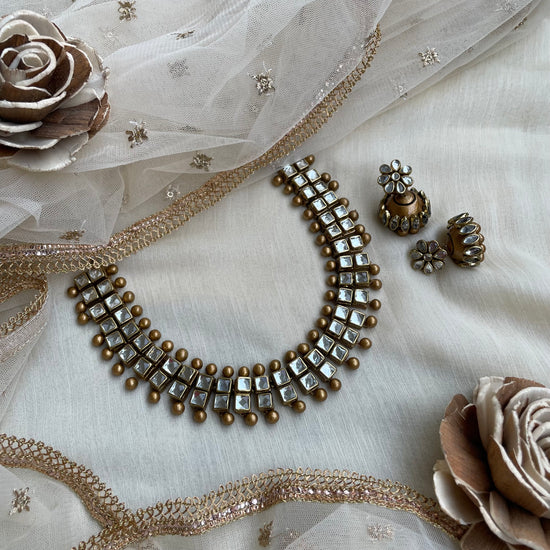 Kundhan Terracotta Necklace Set – Traditional Ethnic Jewellery