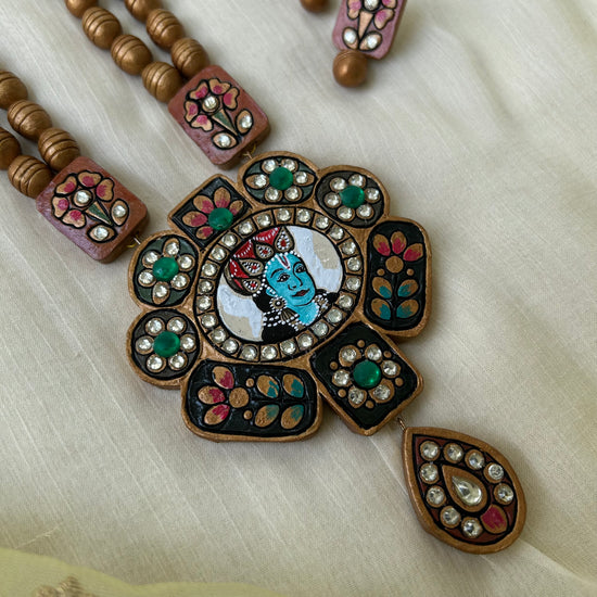 Handmade Terracotta Krishna Necklace Set