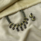 Terracotta Beaded Tribal Necklace Set in Yellow