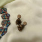Multicolour Tribal Terracotta Necklace Set with Jhumkas