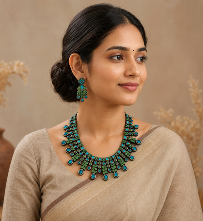 Stacked Floral Terracotta Necklace Set