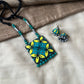 Terracotta Floral Pendant Necklace Set