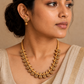 Terracotta Mango Necklace Set with Antique-Finish Detailing