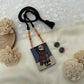 Brown owl dream catcher terracotta pendant